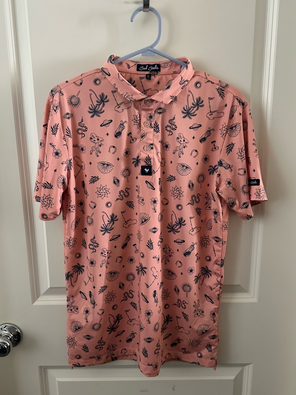 Bad Birdie Unisex Boys Desert Golfin Light Clay Youth Golf Polo Shirt XL 12-13T